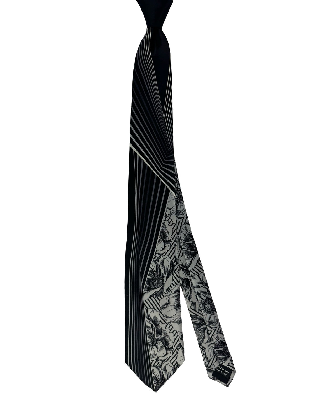 Vitaliano Pancaldi Silk Tie Black Gray SPECIAL ORDER
