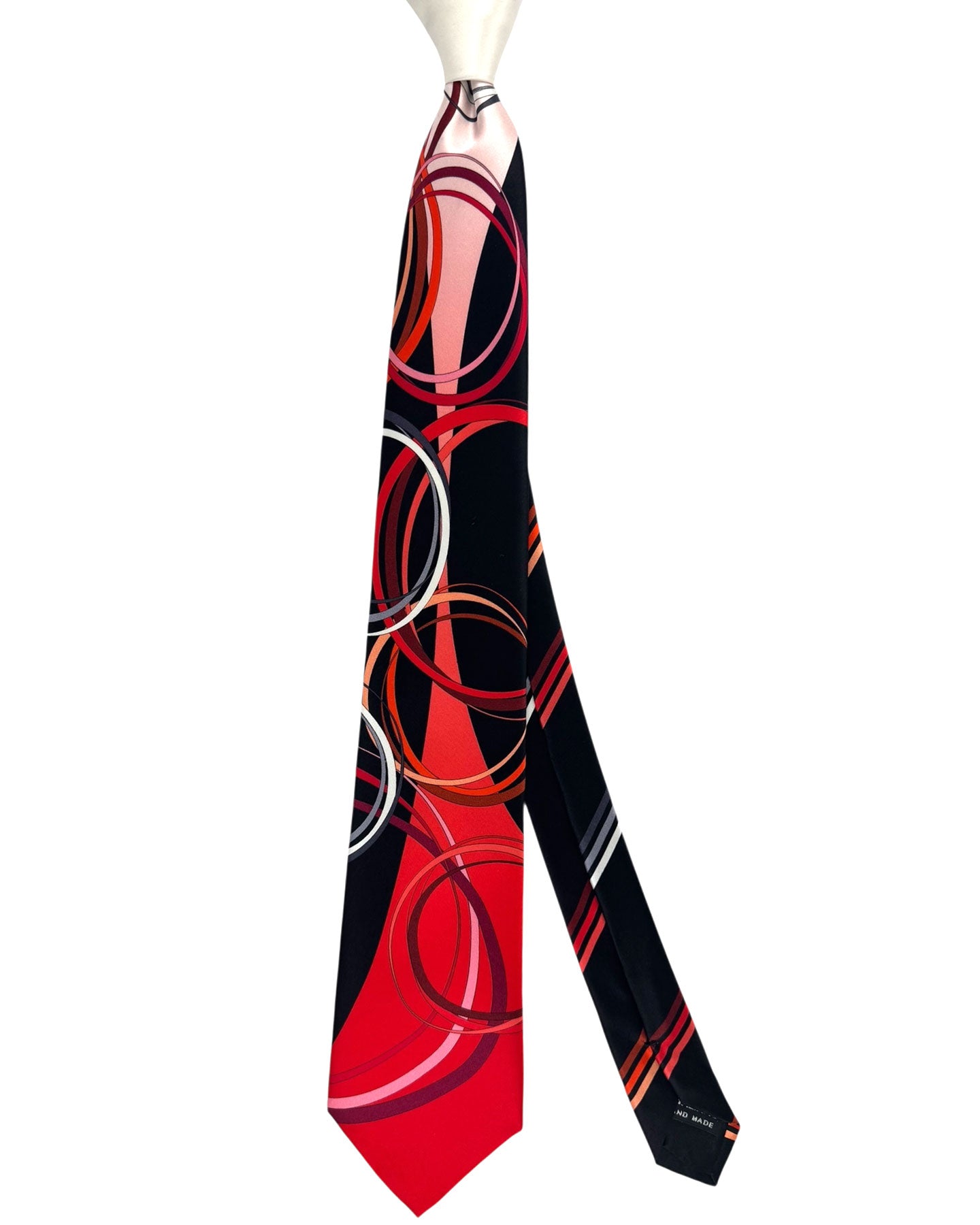 Vitaliano Pancaldi Tie Black Red Circles
