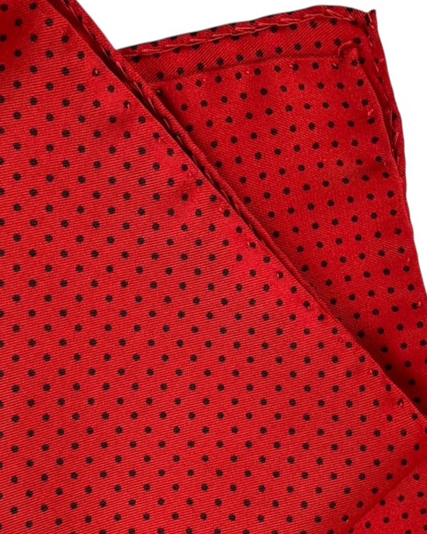 Vitaliano Pancaldi Silk Pocket Square Red Navy Dots