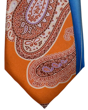 Vitaliano Pancaldi Tie Orange Royal Blue Paisley