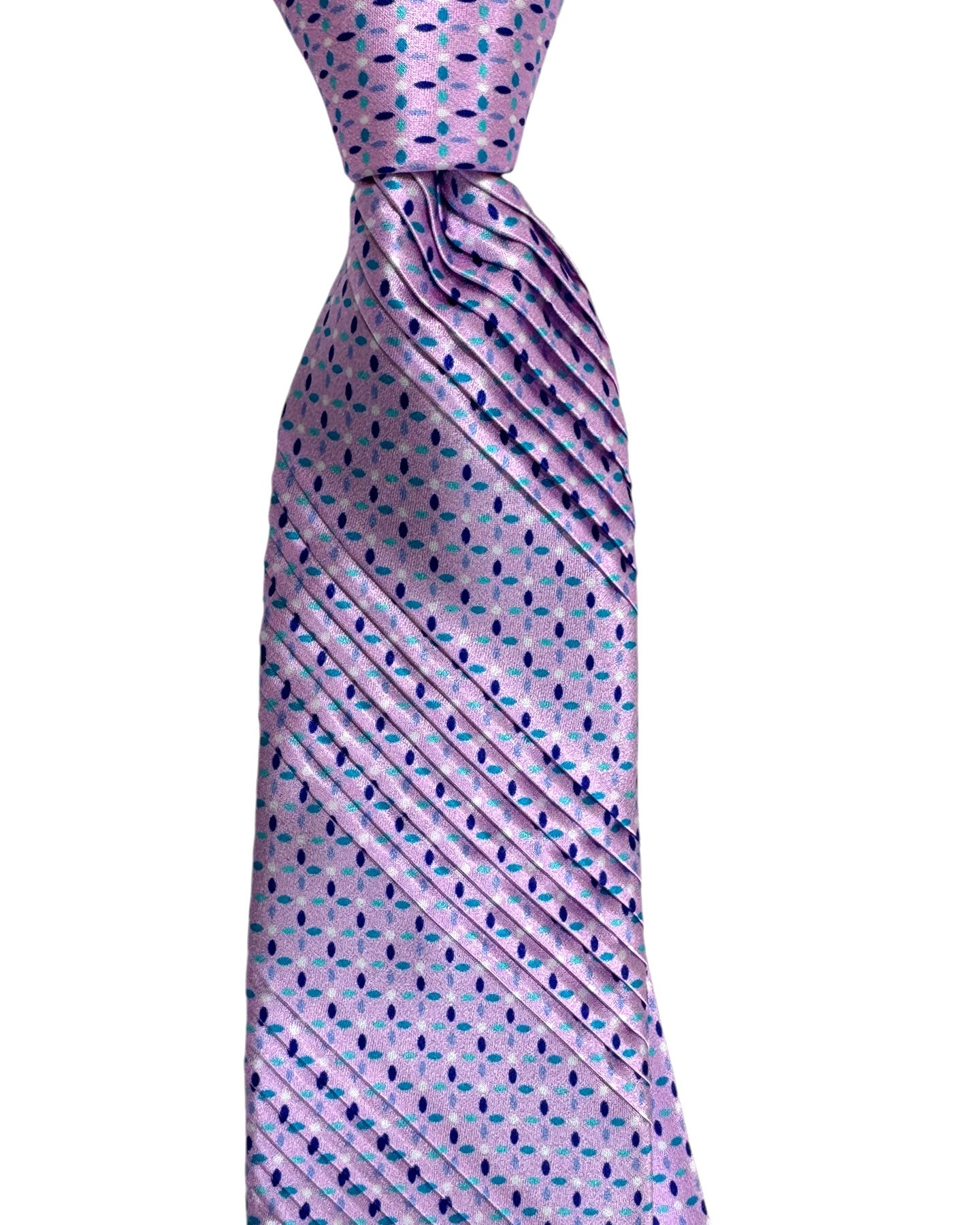 Vitaliano Pancaldi Pleated Silk Tie Pink Design