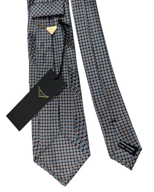 Vitaliano Pancaldi Pleated Silk Tie Black Gray Red Royal Blue
