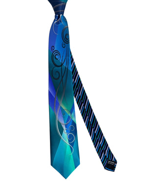 Vitaliano Pancaldi Tie Teal Blue Design