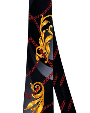 Vitaliano Pancaldi Tie Black And Gold Baroque Chain