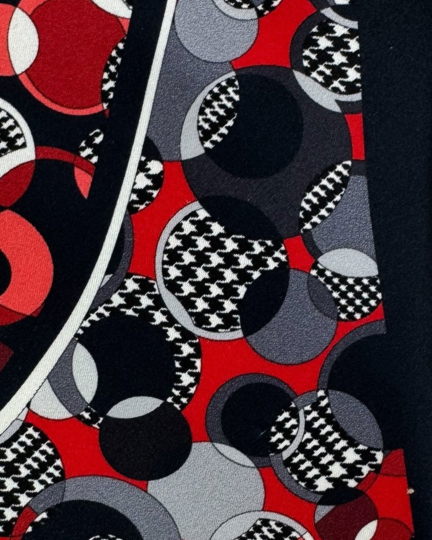 Vitaliano Pancaldi Tie Red Houndstooth Circles & Dots