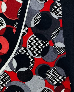 Vitaliano Pancaldi Tie Red Houndstooth Circles & Dots