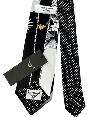 Vitaliano Pancaldi Tie Black White Floral