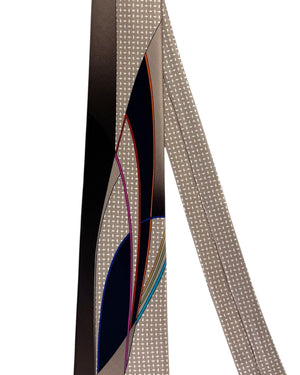 Vitaliano Pancaldi Silk Necktie Taupe Black Design