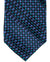 Vitaliano Pancaldi Pleated Silk Tie Black Aqua mini Squares