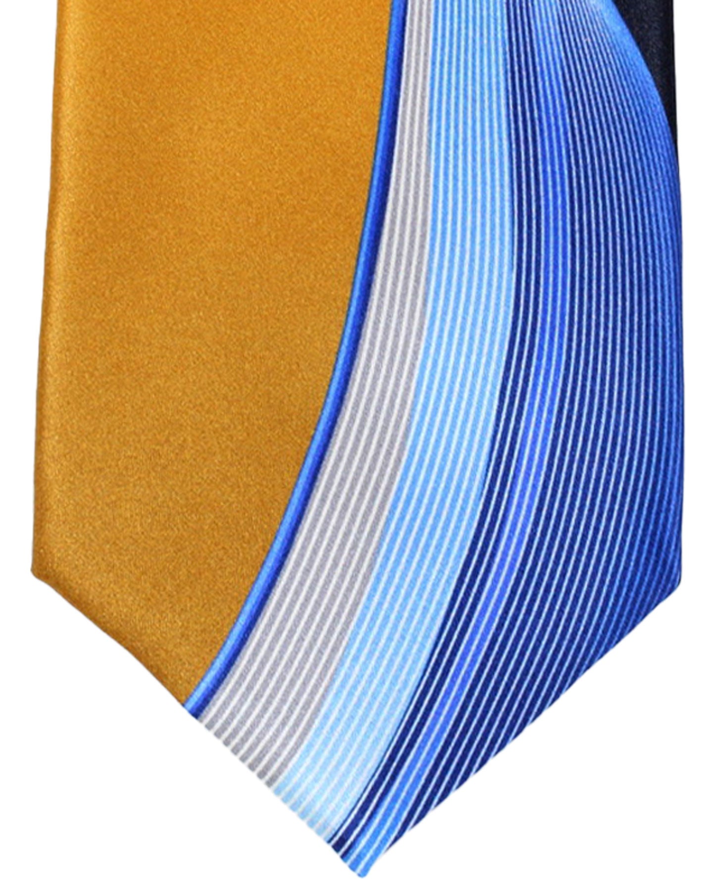 Vitaliano Pancaldi Silk Tie Orange Blue Black Swirl Design