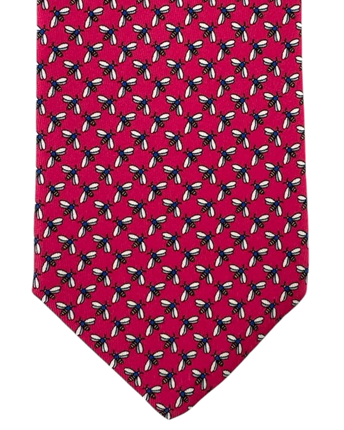 Thomas Pink Silk Tie Cranberry Pink Bee Novelty Design