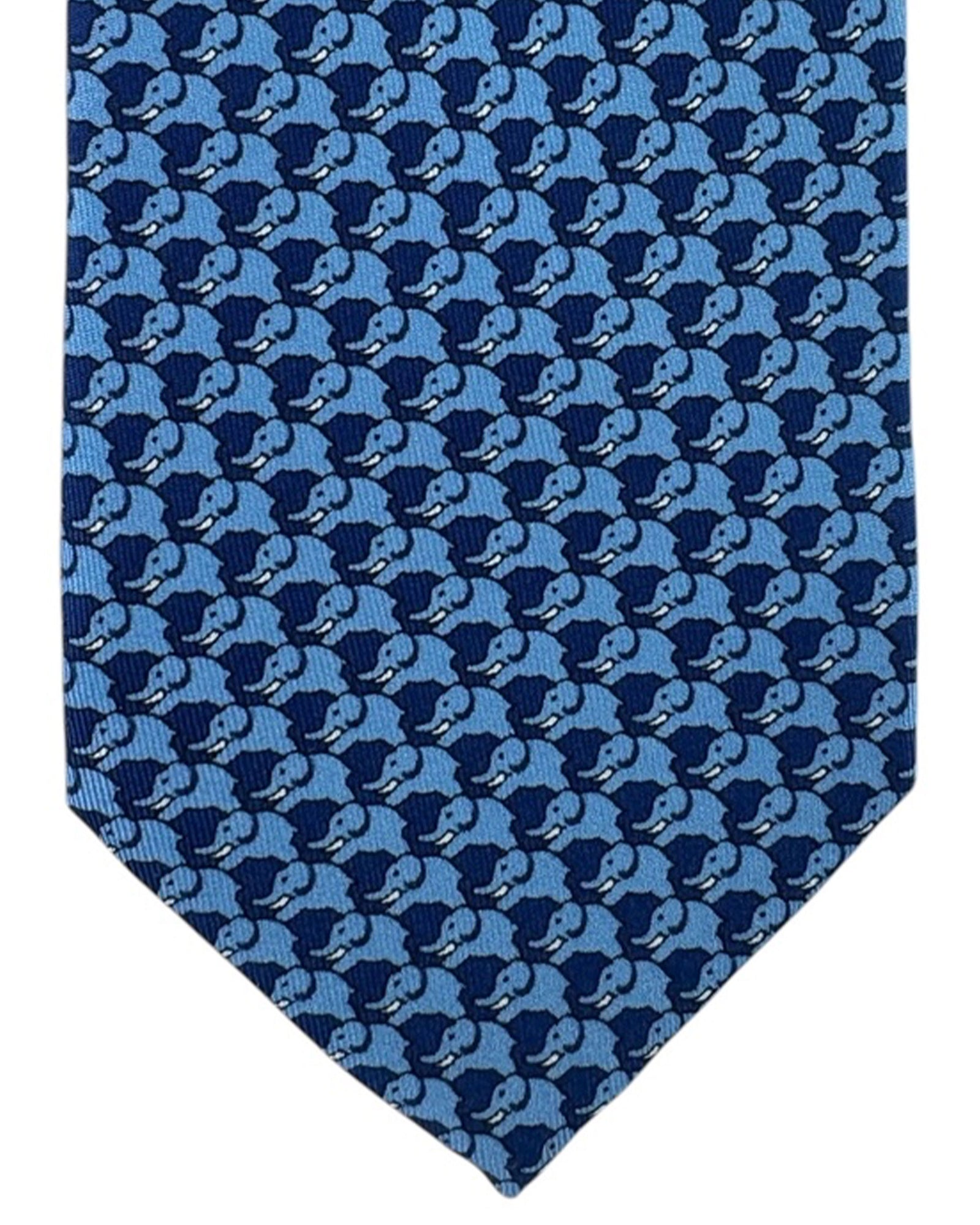 Thomas Pink Tie Navy Blue Elephant Novelty Design