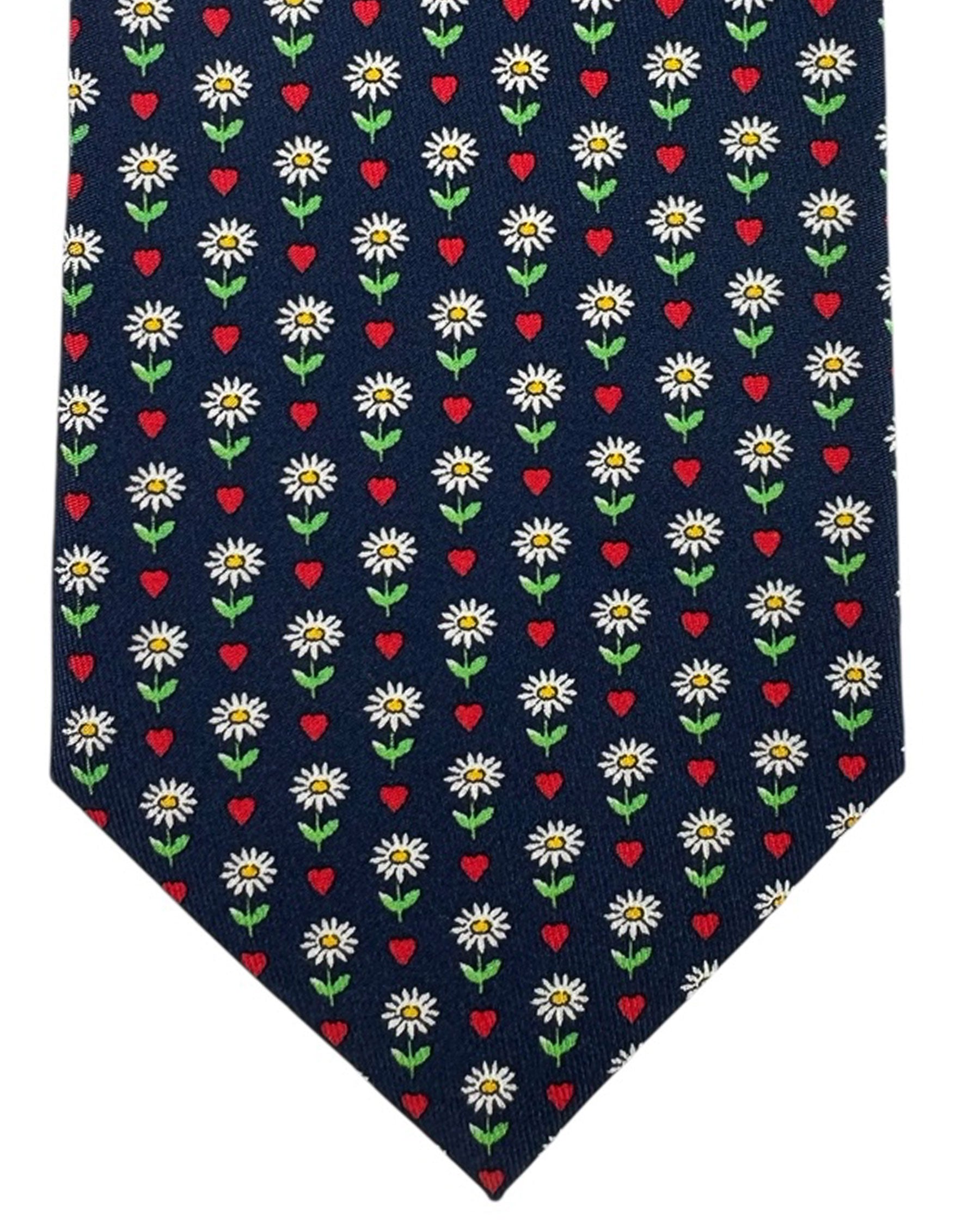 Pink Tie Navy Mini Flowers - Novelty Design