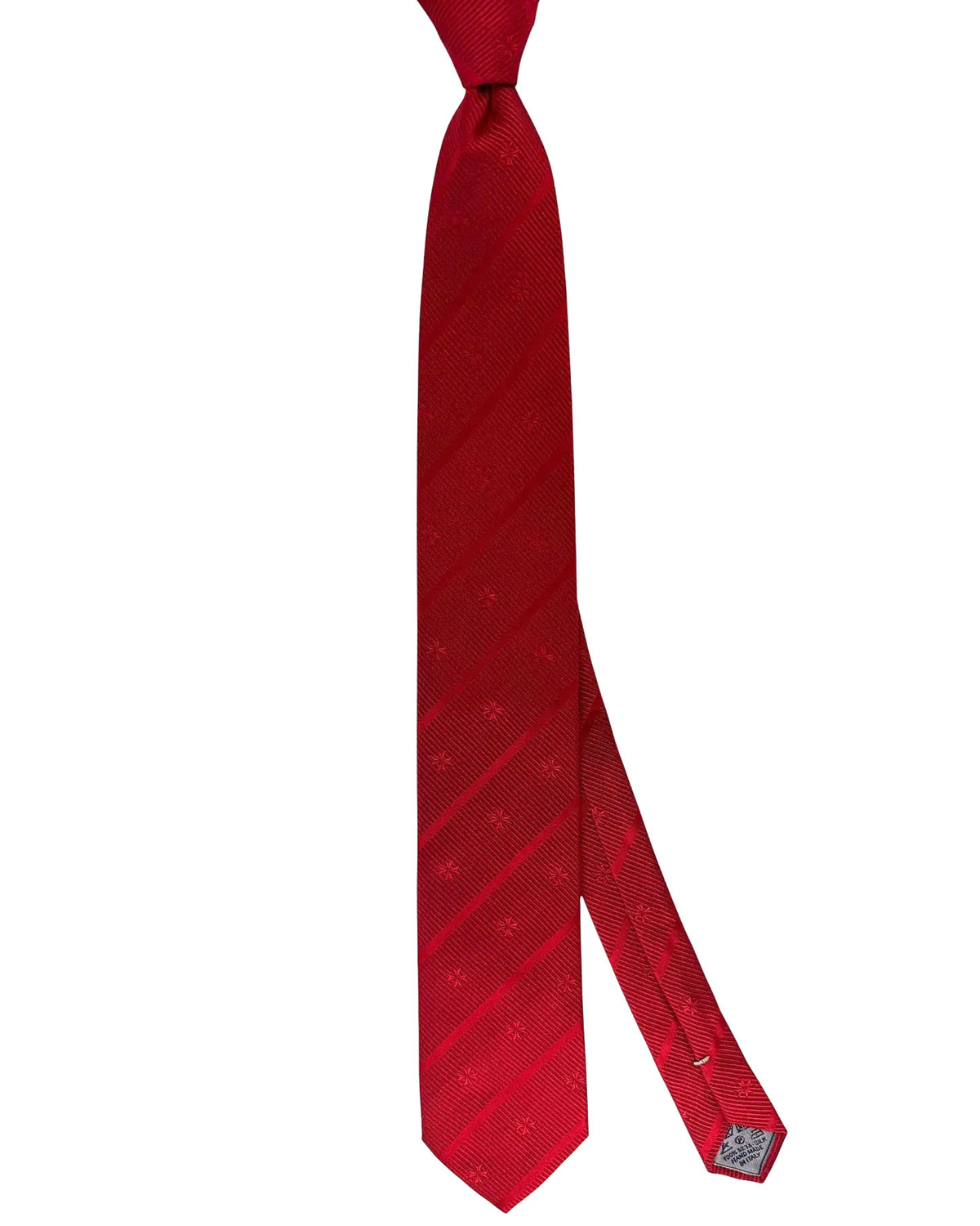 Brioni Silk Tie Dark Red Tonal Stripes & Flowers SALE