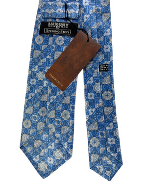 Stefano Ricci Tie  Blue With Ornate Moroccan Tile Pattern