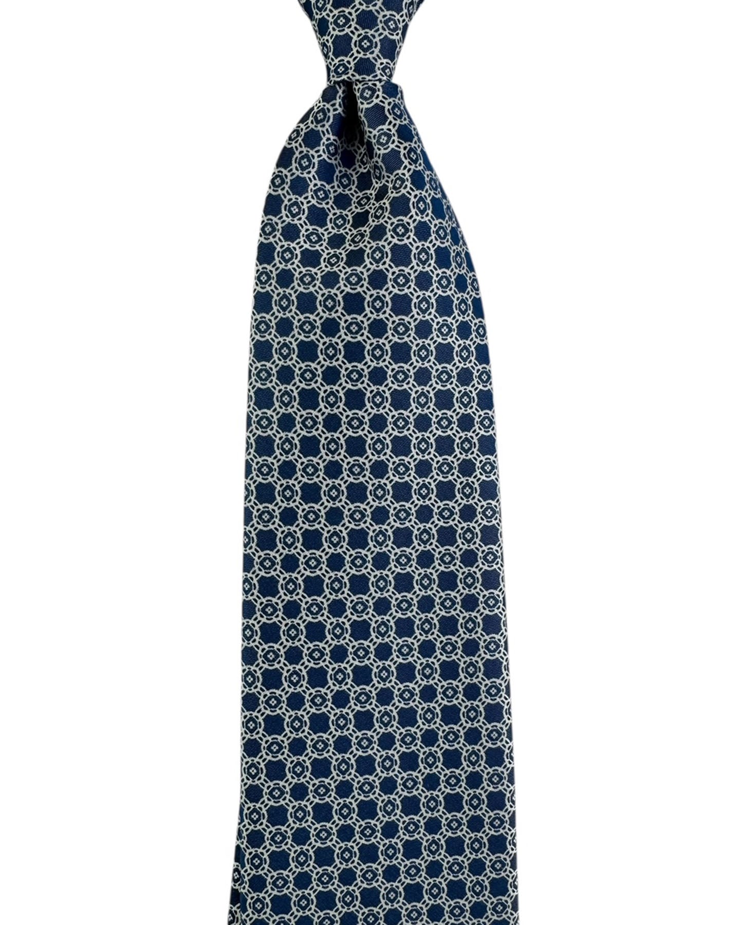 Stefano Ricci Tie Dark Blue Gray Geometric Pattern
