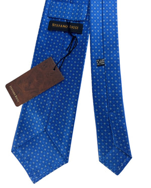 Stefano Ricci Tie Royal Blue With Small Floral Medallion Pattern