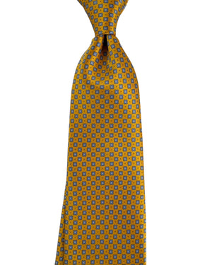 Stefano Ricci Tie Orange Blue Geometric Medallion Pattern