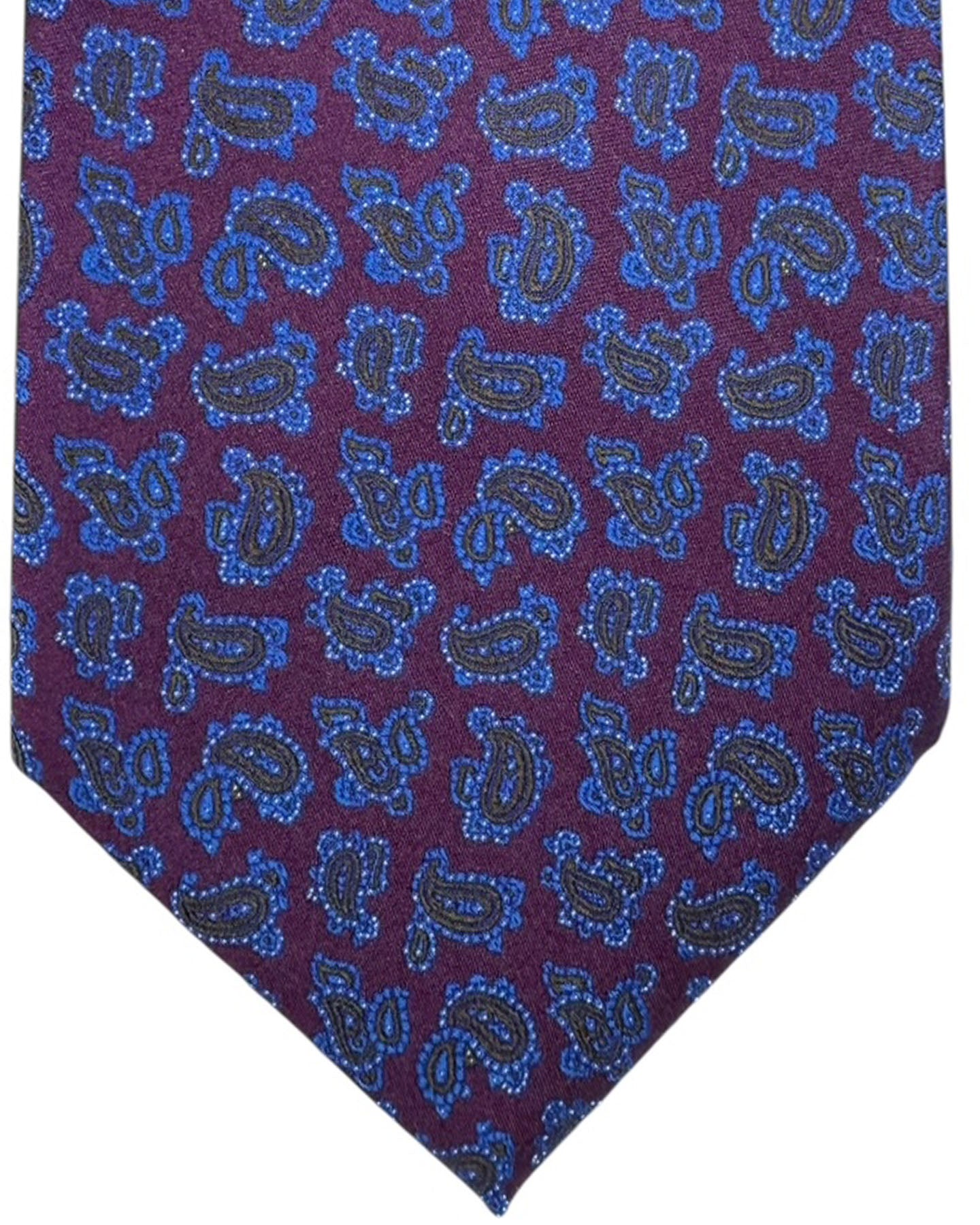 Stefano Ricci Silk Tie Purple and Blue Paisley Scatter