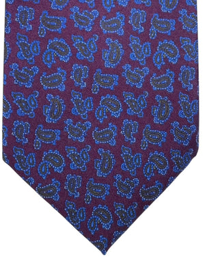 Stefano Ricci Silk Tie Purple and Blue Paisley Scatter