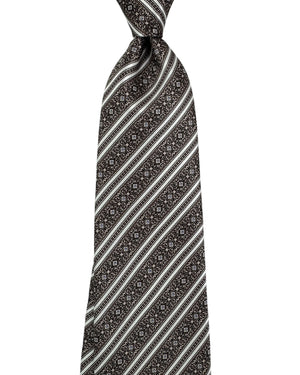 Stefano Ricci Tie Gray Bronze Silver Patterned Stripes