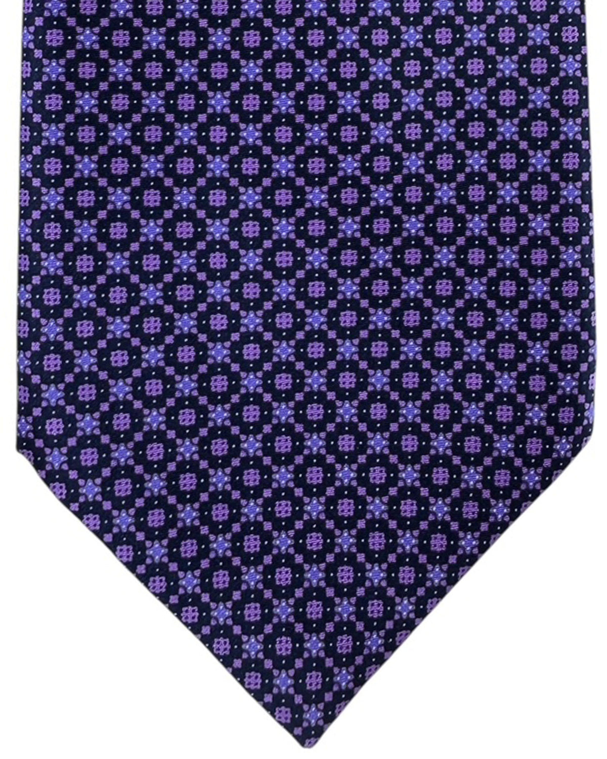 Stefano Ricci Silk Tie Purple Micro Floral Cluster Pattern