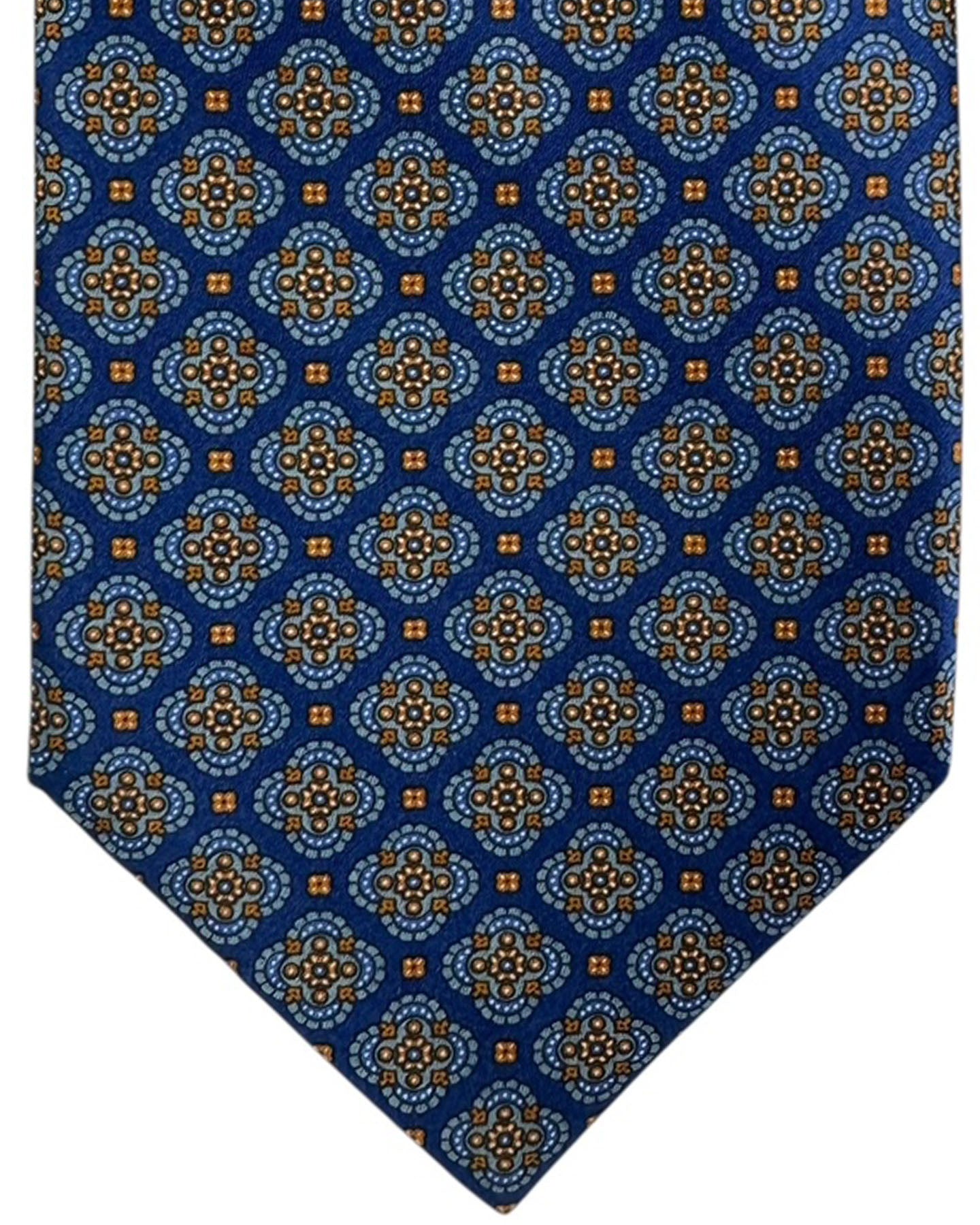 Stefano Ricci Tie Classic Midnight Blue Medallion Pattern