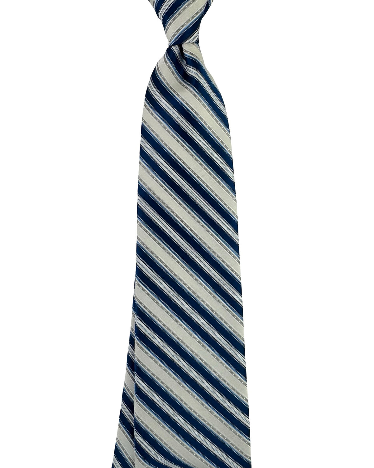 Stefano Ricci Silk Tie Navy Stripes Pattern