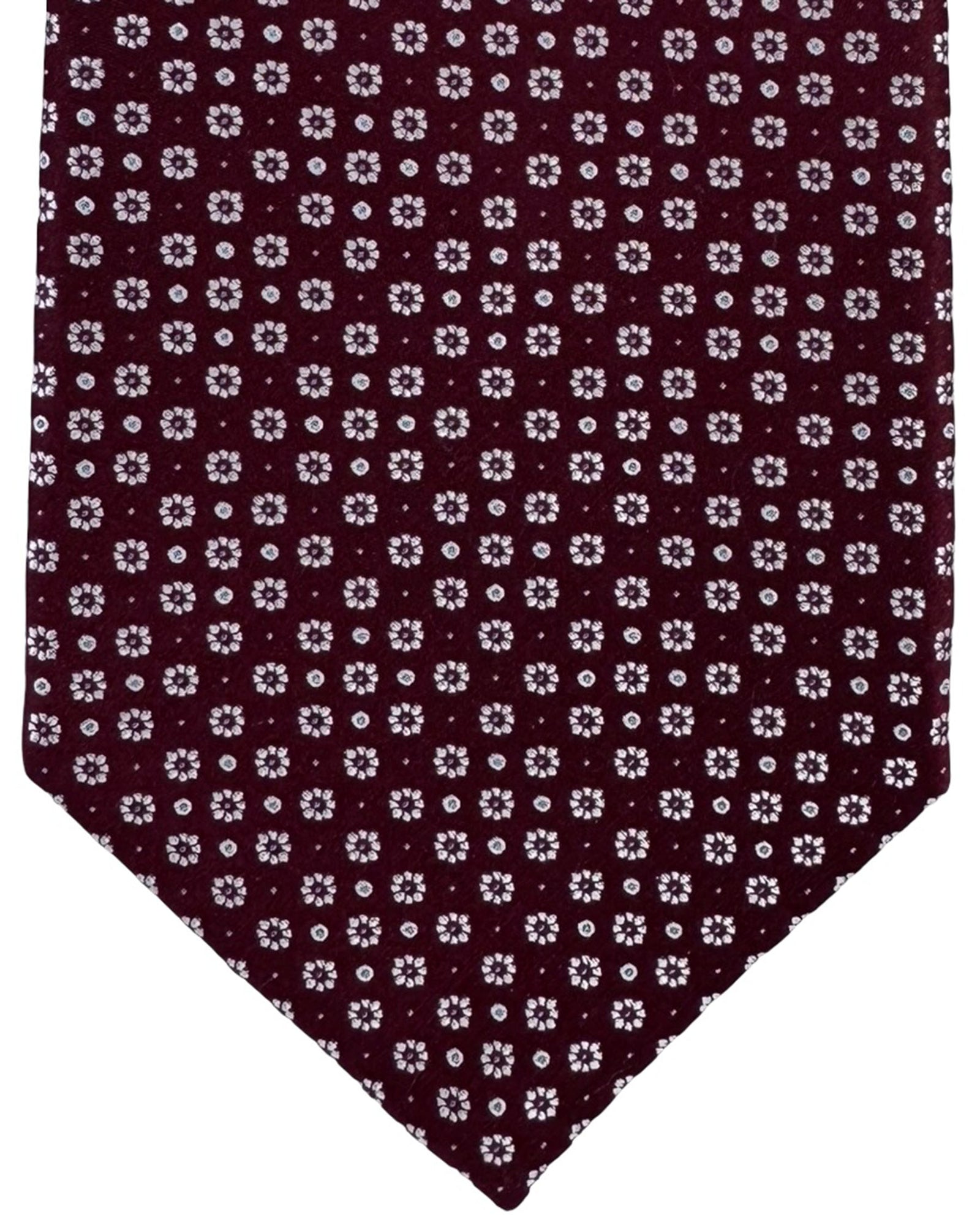 Stefano Ricci Tie Maroon Mini Flowers