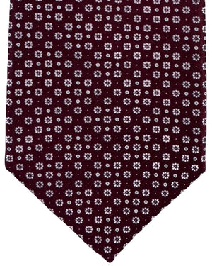 Stefano Ricci Tie Maroon Mini Flowers