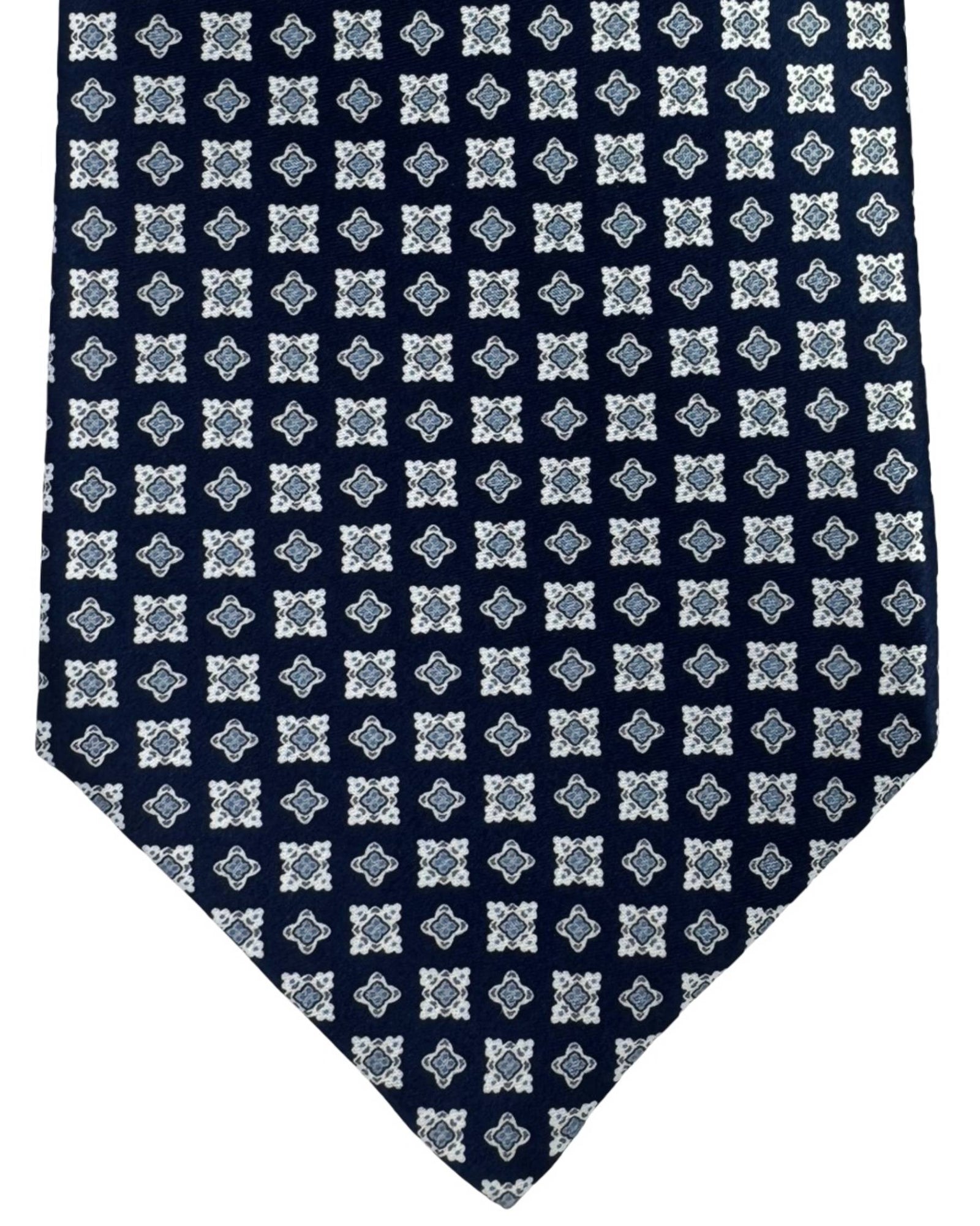 Stefano Ricci Tie Midnight Blue Grey Geometric