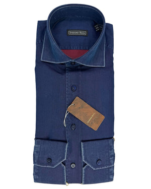 Stefano Ricci Denim Shirt Dark Blue