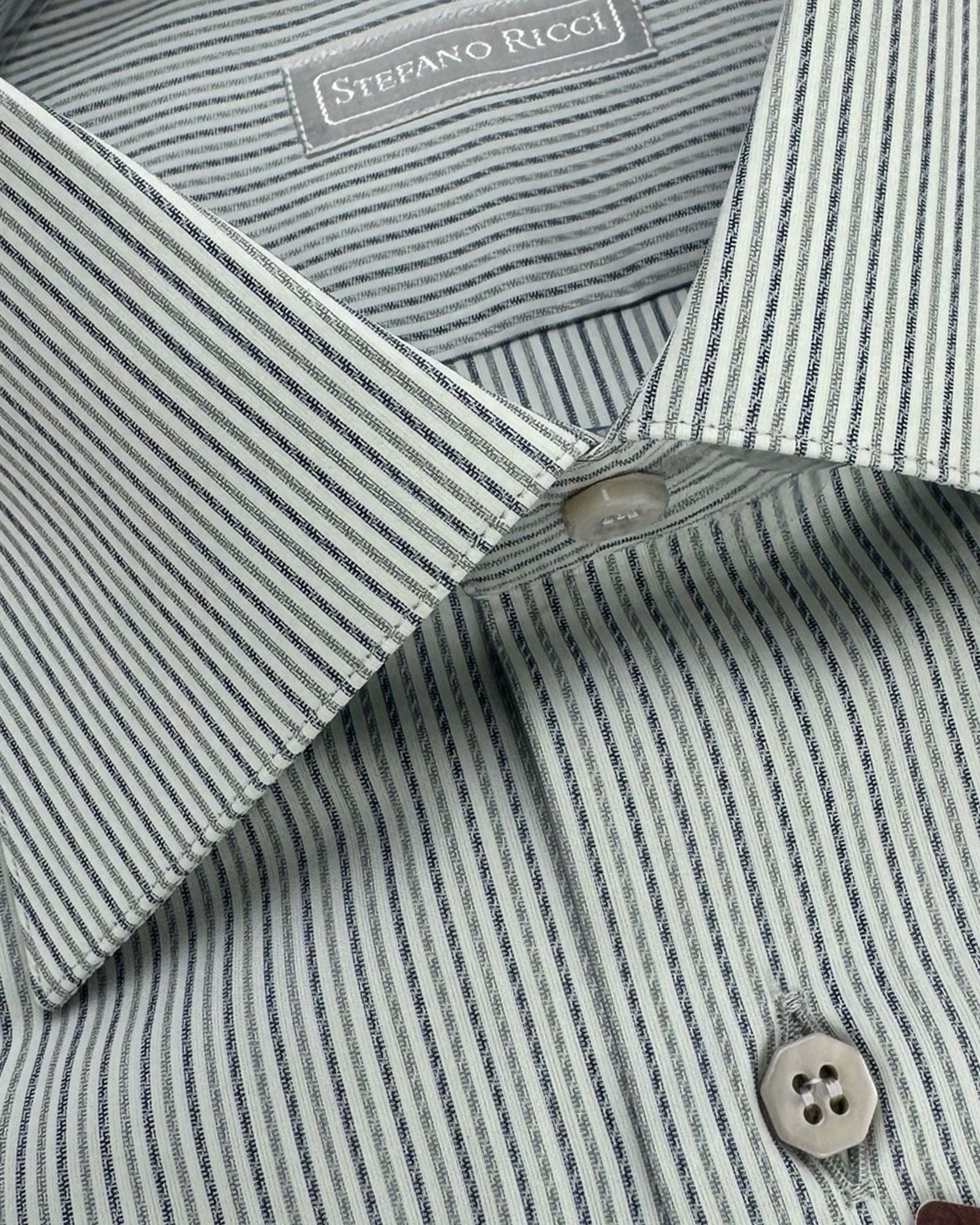 Stefano Ricci Shirt French Cuffs Gray Stripes