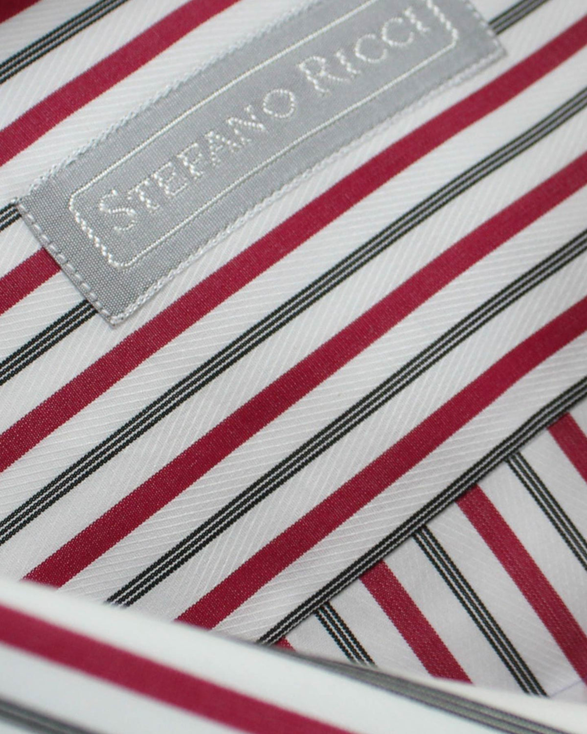 Stefano Ricci Dress Shirt White Burgundy Black 