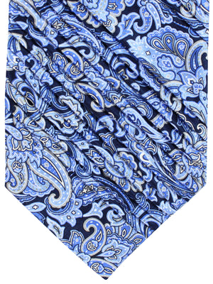 Stefano Ricci Tie Blue Ornamental - Pleated Silk