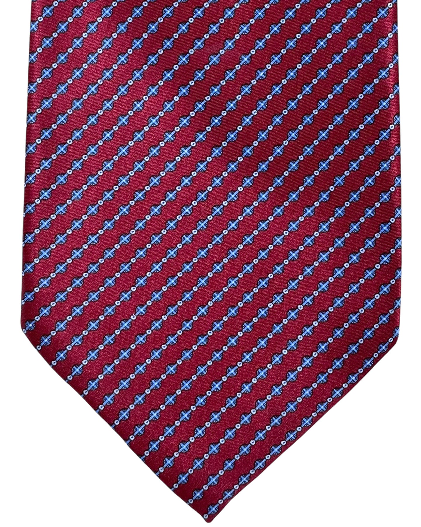 Stefano Ricci Silk Tie Maroon Royal Blue Stripes