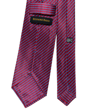 Stefano Ricci Silk Tie Maroon Royal Blue Stripes