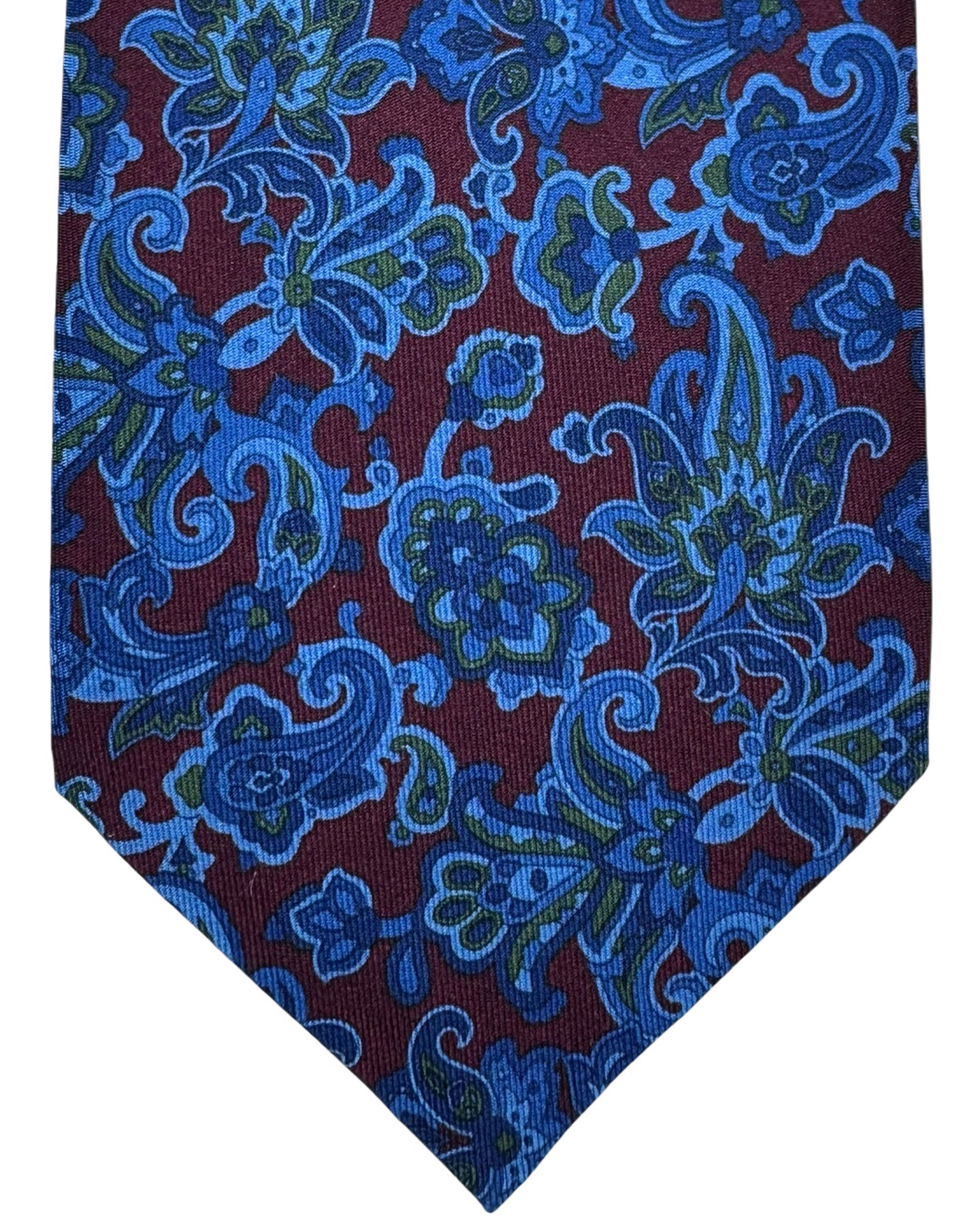 Stefano Ricci Silk Tie Maroon Blue Green Paisley & Ornamental