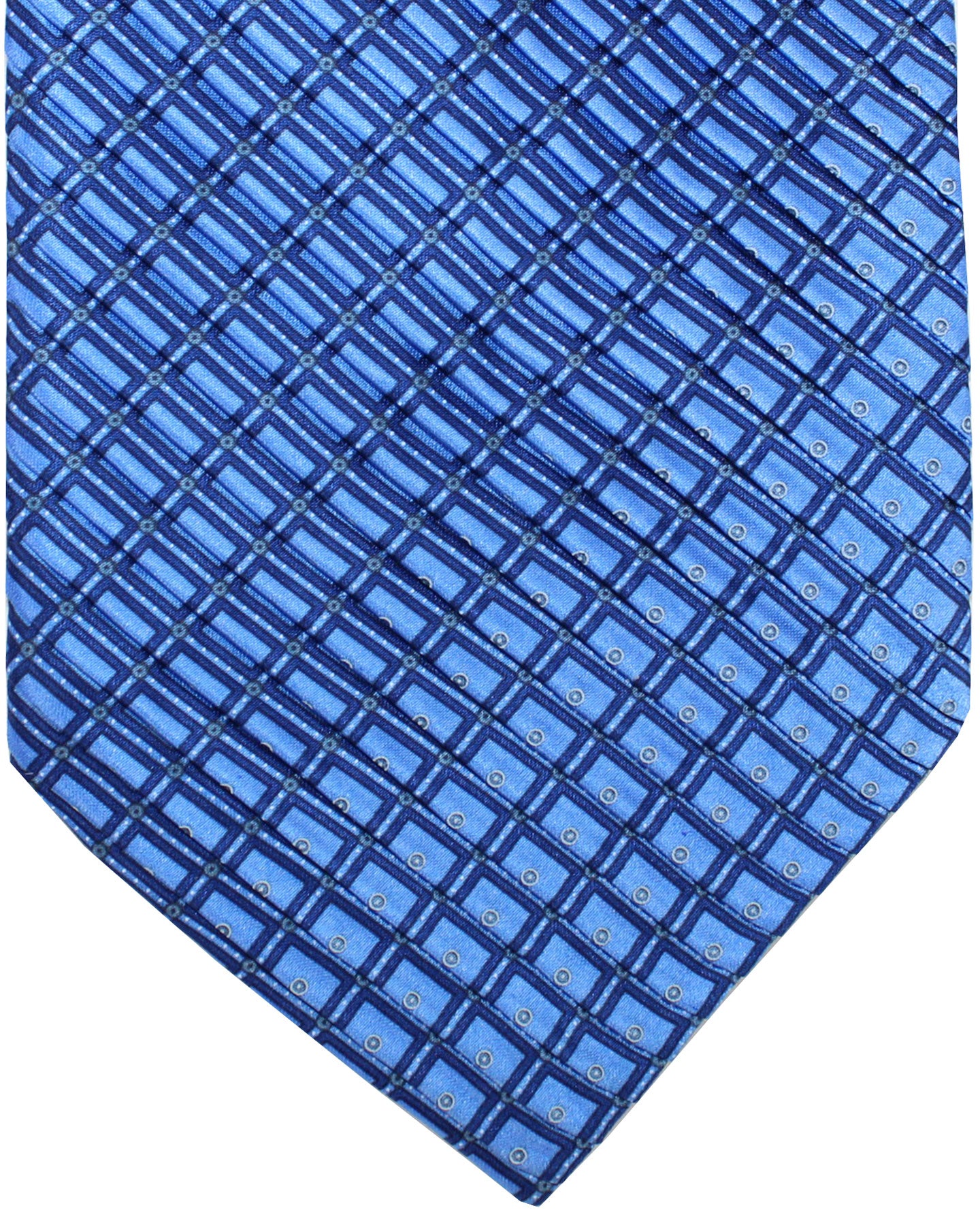 Stefano Ricci Tie Blue Geometric - Pleated Silk