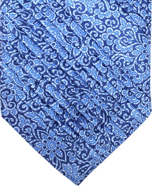 Stefano Ricci Tie Navy Blue Ornamental - Pleated Silk