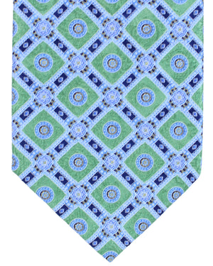 Stefano Ricci Silk Tie Green Blue Medallions