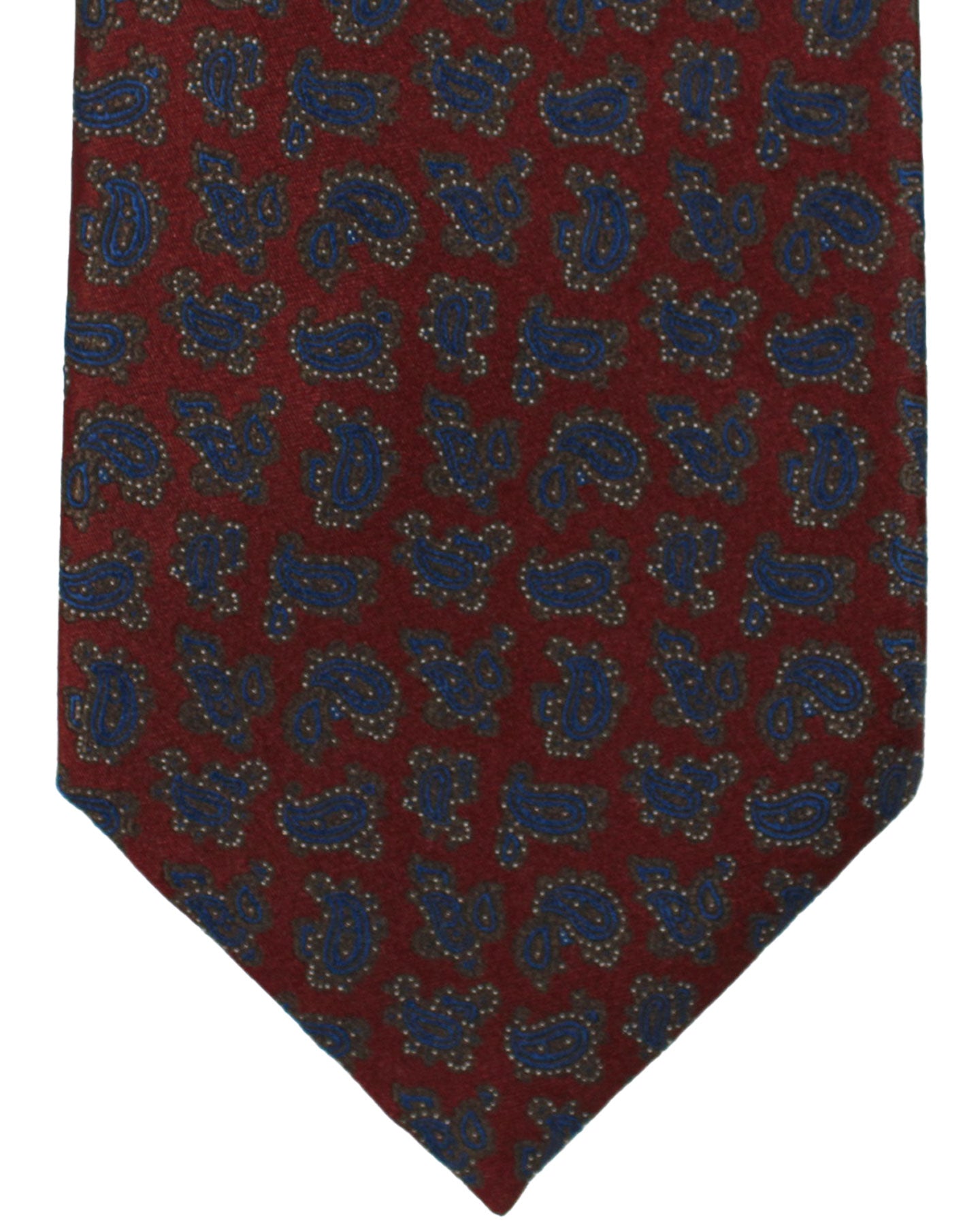 Stefano Ricci Silk Tie Maroon Navy Paisley