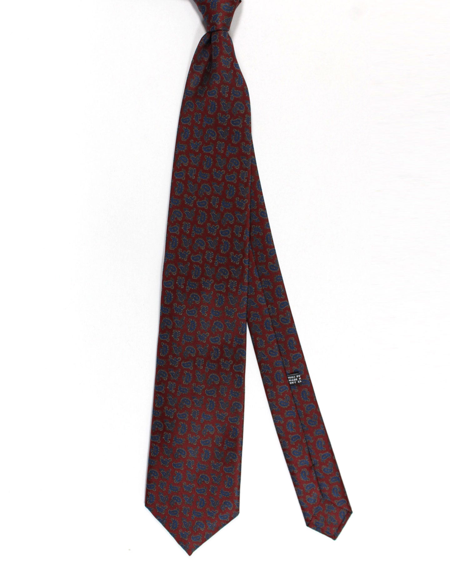 Stefano Ricci Silk Tie Maroon Navy Paisley