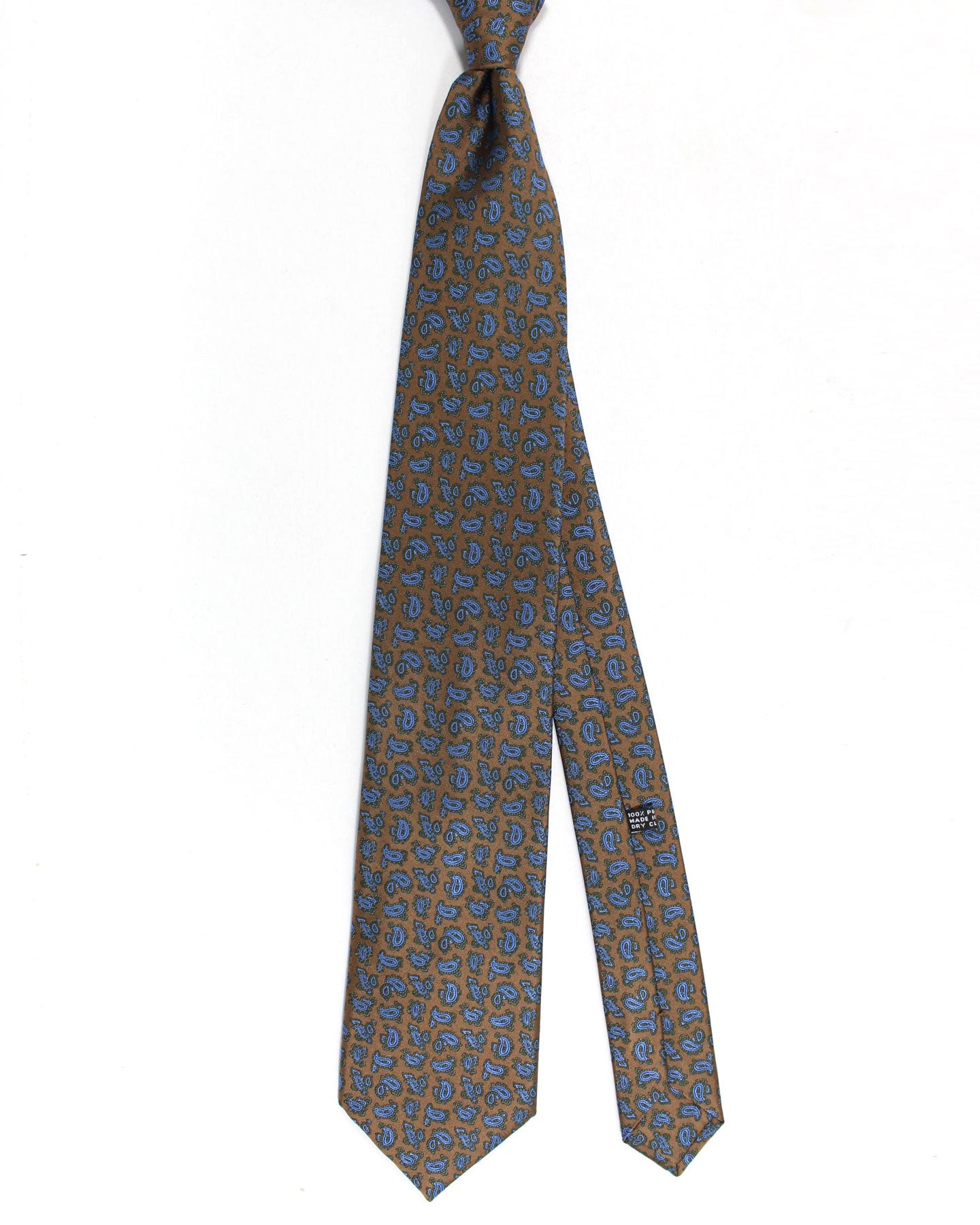 Stefano Ricci Silk Tie Brown Blue Paisley