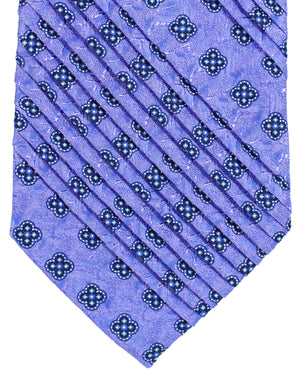 Stefano Ricci Tie Purple Geometric - Pleated Silk