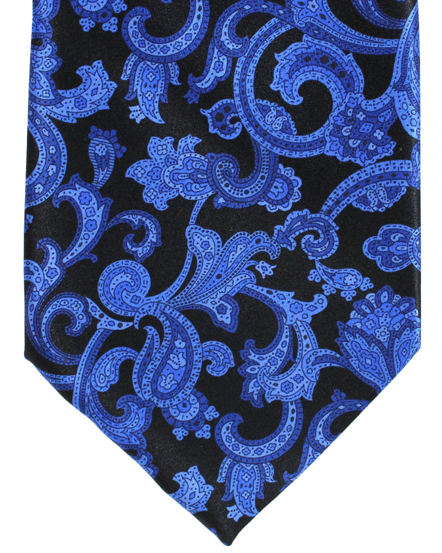 Stefano Ricci Silk Tie Dark Blue Royal Blue Paisley Ornamental