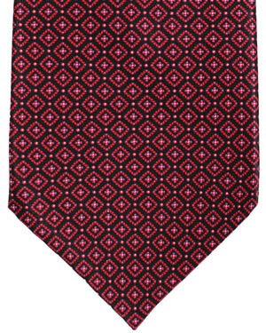 Stefano Ricci Silk Tie Black Red Geometric