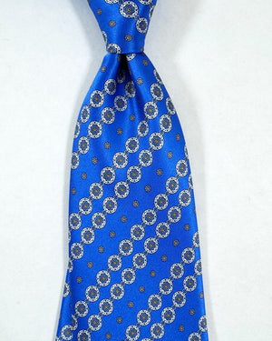 Stefano Ricci Silk Tie Royal Blue Patterned Stripes