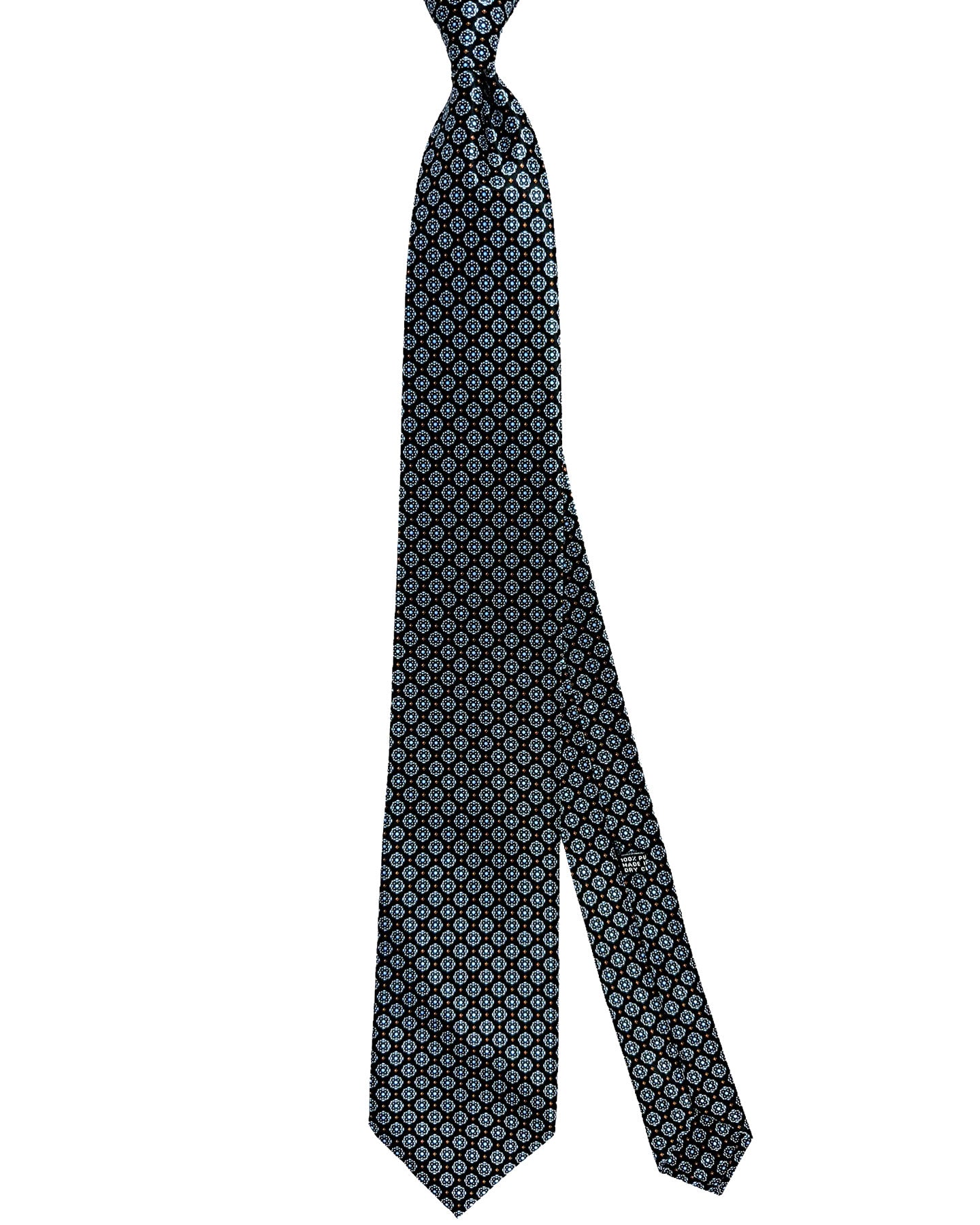 Stefano Ricci Tie Black Gray Brown Blue Mini Medallions Design