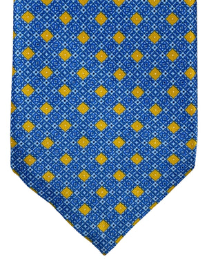 Stefano Ricci Tie Royal Blue Orange Micro Pattern Design